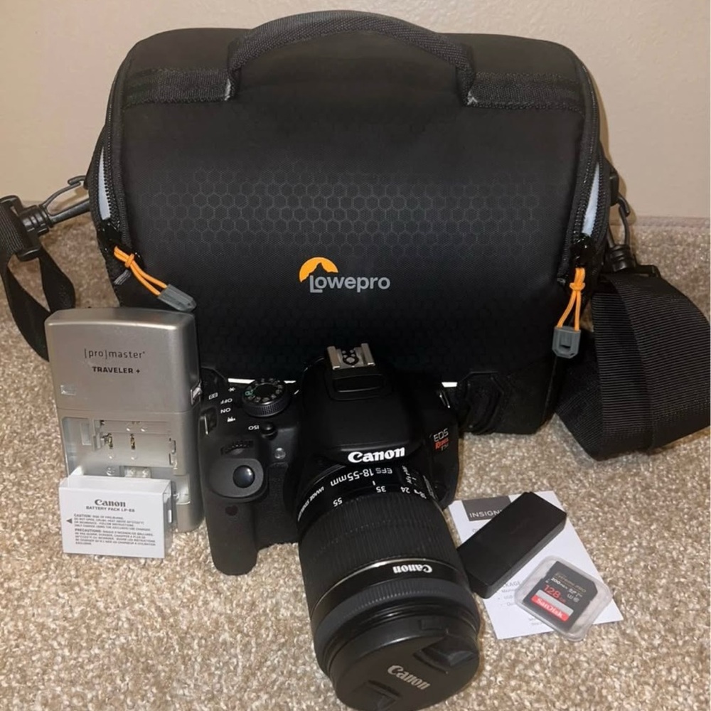 Canon Black Camera Set with Lowepro Case